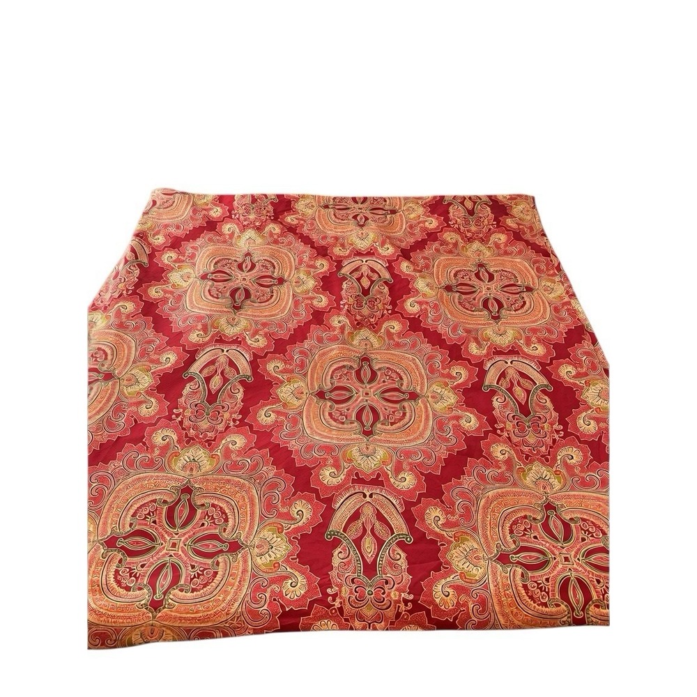 Pottery Barn Duvet Queen/Full Ainsley Red Paisley Floral & 2‎ Stand Pillow Shams